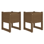 Fioriere 2 pz Miele 40x40x52,5 cm in Legno Massello di Pino