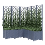 Fioriera da Giardino Graticcio Grigio Scuro 120x120x136cm PP