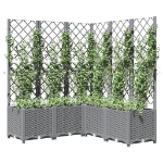 Fioriera Giardino con Graticcio Grigio Chiaro 120x120x136cm PP