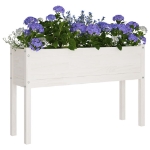 Fioriere da Giardino 2 pz Bianche 110x31x70 cm in Legno di Pino