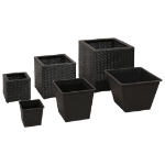 Letti Rialzati da Giardino 3 pz in Polyrattan Nero