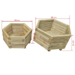 Set Letti Rialzati da Giardino 2 pz in Legno di Pino Impregnato