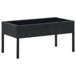 Tavolo da Giardino Nero 75x40x37 cm in Polyrattan