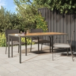 Tavolo Giardino 190x90x75 cm Polyrattan Legno di Acacia Grigio