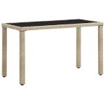 Tavolo da Giardino Beige 123x60x74 cm in Polyrattan