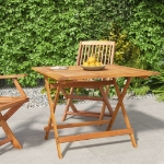 Tavolo da Giardino Pieghevole 90x90x75 cm Legno Massello Acacia