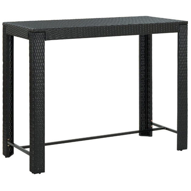 Tavolo Bar da Giardino Nero 140,5x60,5x110,5 cm Polyrattan