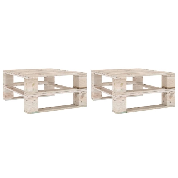 Tavoli da Giardino Pallet 2 pz in Legno di Pino Impregnato