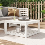 Tavolo da Giardino Bianco 82,5x82,5x45cm Legno Massello di Pino