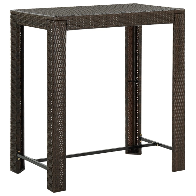 Tavolo da Bar da Giardino Marrone 100x60,5x110,5 cm Polyrattan