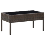 Tavolo da Giardino Marrone 75x40x37 cm in Polyrattan