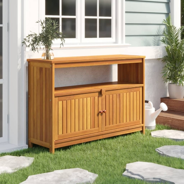 Tavolo Consolle da Giardino 110x35x75 cm Legno Massello Acacia