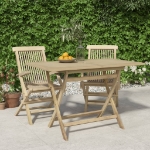 Tavolo da Giardino Pieghevole Grigio120x70x75 cm Massello Teak