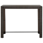 Tavolo Bar da Giardino Marrone 140,5x60,5x110,5 cm Polyrattan