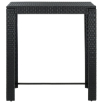 Tavolo da Bar da Giardino Nero 100x60,5x110,5 cm Polyrattan