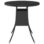 Tavolo da Giardino Nero 70x70x73 cm in Polyrattan