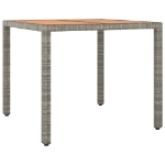 Tavolo Giardino Piano Legno Grigio Polyrattan e Massello Acacia