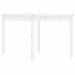 Tavolo da Giardino Bianco 121x82,5x76 cm Legno Massello di Pino