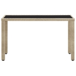 Tavolo da Giardino Beige 123x60x74 cm in Polyrattan