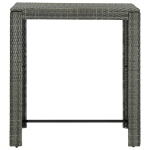 Tavolo da Bar da Giardino Grigio 100x60,5x110,5 cm Polyrattan