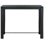 Tavolo Bar da Giardino Nero 140,5x60,5x110,5 cm Polyrattan