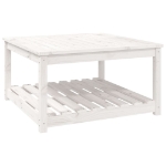 Tavolo da Giardino Bianco 82,5x82,5x45cm Legno Massello di Pino