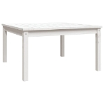 Tavolo da Giardino Bianco 82,5x82,5x45cm Legno Massello di Pino