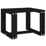 Tavolino da Giardino Nero 40x38x28,5 cm Legno Massello Pino