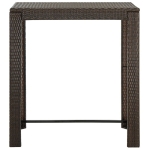 Tavolo da Bar da Giardino Marrone 100x60,5x110,5 cm Polyrattan