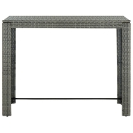 Tavolo Bar da Giardino Grigio 140,5x60,5x110,5 cm in Polyrattan