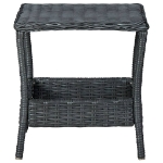 Tavolo da Giardino Grigio Scuro 45x45x46,5 cm in Polyrattan