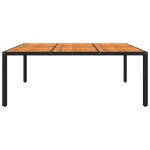 Tavolo Giardino 200x150x75 cm Massello Acacia e Polyrattan Nero