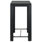 Tavolo da Bar da Giardino Nero 100x60,5x110,5 cm Polyrattan