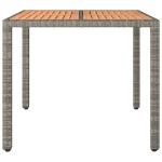 Tavolo Giardino Piano Legno Grigio Polyrattan e Massello Acacia