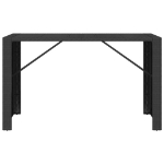 Tavolo da Bar con Piano in Vetro Nero 185x80x110 cm Polyrattan