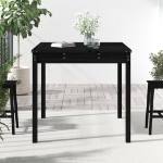 Tavolo da Giardino Nero 82,5x82,5x76 cm Legno Massello di Pino