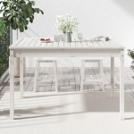 Tavolo da Giardino Bianco 121x82,5x76 cm Legno Massello di Pino