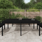 Tavolo da Giardino Nero 203,5x100x76 cm Legno Massello di Pino