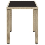 Tavolo da Giardino Beige 123x60x74 cm in Polyrattan