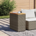 Tavolino Giardino Piano in Legno Grigio 58x27,5x55cm Polyrattan