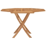 Tavolo da Giardino Pieghevole Grigio 120x70x75 cm Massello Teak