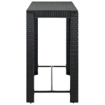 Tavolo Bar da Giardino Nero 140,5x60,5x110,5 cm Polyrattan