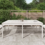 Tavolo da Giardino Bianco 203,5x100x76cm Legno Massello di Pino