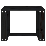 Tavolino da Giardino Nero 40x38x28,5 cm Legno Massello Pino