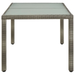 Tavolo Giardino 150x90x75cm Vetro Temperato e Polyrattan Grigio