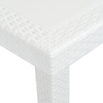 Tavolo da Giardino Bianco 220x90x72 cm in Plastica Stile Rattan