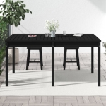 Tavolo da Giardino Nero 159,5x82,5x76 cm Legno Massello di Pino