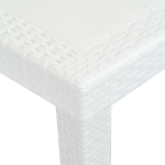 Tavolo da Giardino Bianco 150x90x72 cm in Plastica Stile Rattan