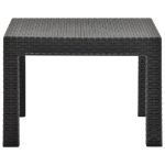 Tavolo da Giardino Antracite 58x58x41 cm in Rattan PP