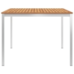 Tavolo da Pranzo Giardino 200x100x75 cm in Teak e Acciaio Inox